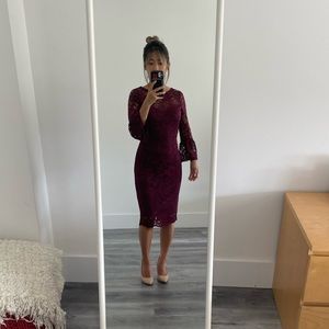 ASOS Paper Dolls Lace Dress with Fluted Sleeves